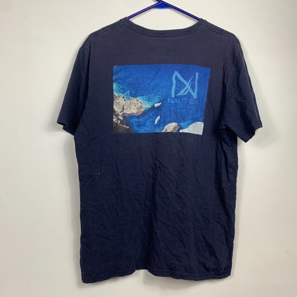 Nautica Double-Sided T-Shirt Mens Size M Short Sleeve Cotton-Blend - Picture 8 of 8